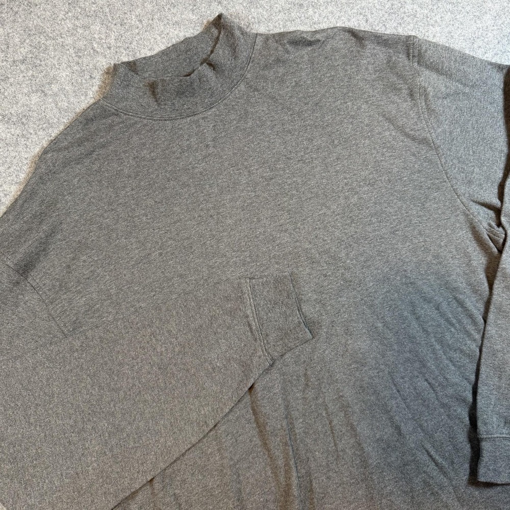 Pendleton Shirt Mens Large Gray Long Sleeve Mock Neck Tagless Tee Cotton Casual
